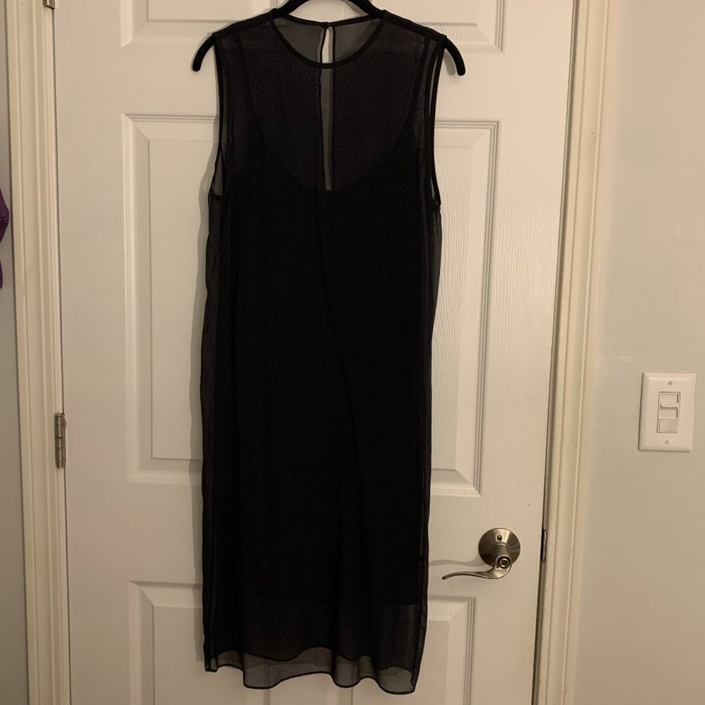 Silk Slip with Sheer Mesh Overlay